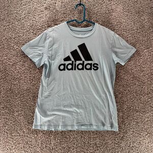 Adidas Shirt Youth Large Blue Short Sleeve Pullover Boys Kids Cotton Casual Logo